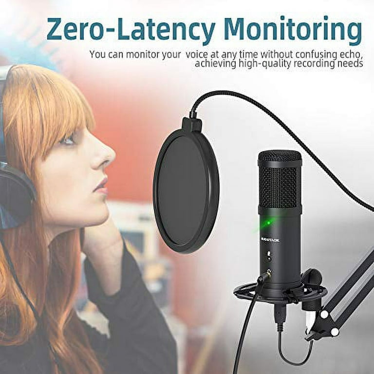 USB Streaming Podcast Microphone Kit,Professional 192KHZ/24Bit
