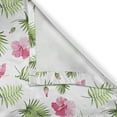 thumbnail image 4 of Ambesonne Tropical Grommet Curtain Single Panel, Pink Hibiscus Palm, 50"x60", Green Pink and White, 4 of 5