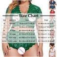 thumbnail image 2 of JSGEK Lace Lingerie for Women Plus Size Tummy Control Underwear Sexy Deep V Neck Short Sleeve Crop Top and Panties Set Blue M, 2 of 2