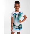 thumbnail image 4 of Girls Skin-Friendly Charming Short Sleeve Dress Relaxed-Fit Crewneck Casual Sundress for Girls Age 5-13, 4 of 6