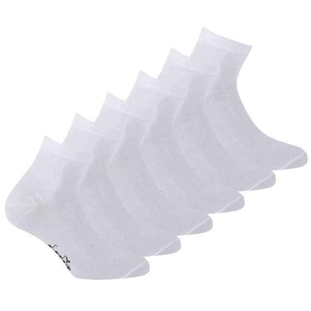 Diadora Calcetines Unisex, Paquete de 6 - Calcetines Deportivos, Algodón, Paquete Múltiple, Logotipo, color sólido Blanco 39-42