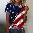 thumbnail image 2 of Qingpeng 4th of July Patriotic T Shirts for Women Summer Star Print Shirts Women's Independence Day Short Sleeve Casual Tee Tops, 2 of 6