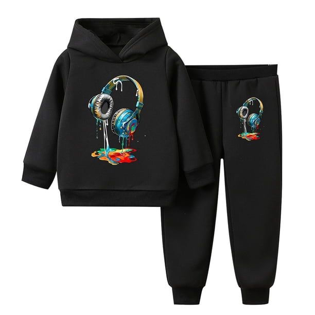 Odeerbi 2-16 Años Niñas Conjuntos Estampados Sudaderas Con Capucha Pantalones Dos Piezas Conjunto Sudadera Manga Larga Con Capucha Sudadera Primavera Pullover