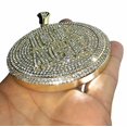 thumbnail image 5 of Men's 14K Gold Plated "Ice Age" Heavy Hip Hop Medallion Round Bling Iced Micro Pave Bust Down Pendant, 5 of 5