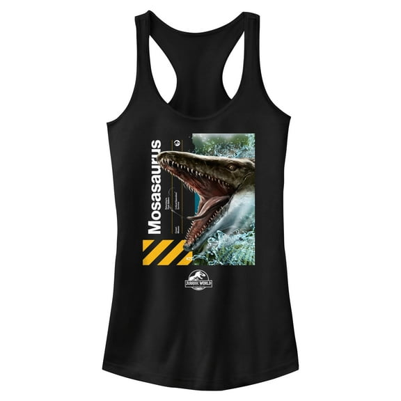 Junior's Jurassic World: Rebirth Mosasaurus Portrait  Racerback Tank Top