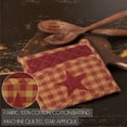 thumbnail image 2 of VHC Brands, Burgundy Star, Cotton, 8x8, Pot Holder, Red, 2 of 5