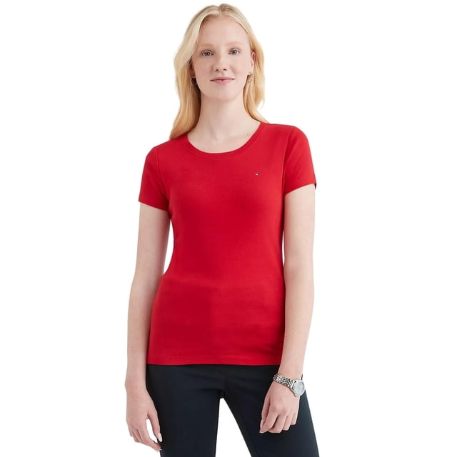 Camiseta Tommy Hilfiger Essential Favorite Flag Logo para mujer