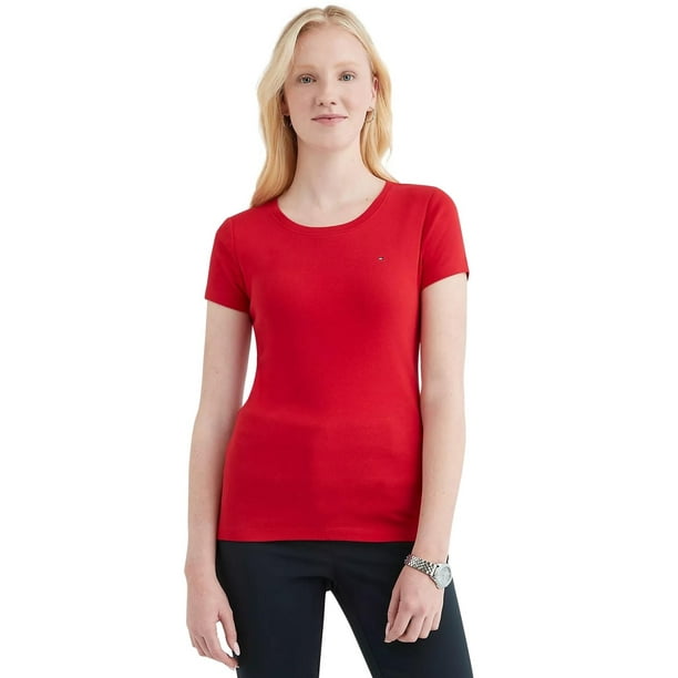 Camiseta Tommy Hilfiger Essential Favorite Flag Logo para mujer