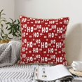 thumbnail image 6 of Haiem Ho-Ho-Ho Print Velvet Soft Solid Decorative Square Throw Pillow Covers Set with Elegant Piping Christmas Cushion Case for Sofa Bedroom Car-18"x18", 6 of 8