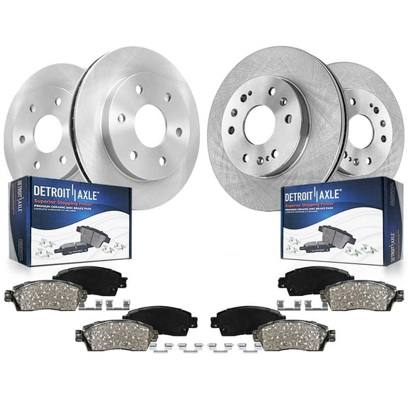 Detroit Axle - Front Rear Disc Rotors Ceramic Brake Pads for Chevrolet Silverado GMC Sierra Suburban Yukon XL 1500 Avalanche Tahoe Cadillac Escalade ESV EXT: 12.99" Front and 13.58" Rear Rotors