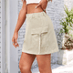 thumbnail image 5 of Vestido Vaquero con Minifalda Cargo para Mujer con Bolsillo Caqui Superficial L, 5 of 9