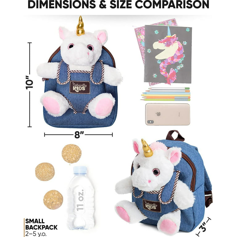  Naturally KIDS Unicorn Backpack for Girls 4-6, Unicorn Gifts  for Girls Age 6-8, 5 Year Old Girl Gift Idea, Medium
