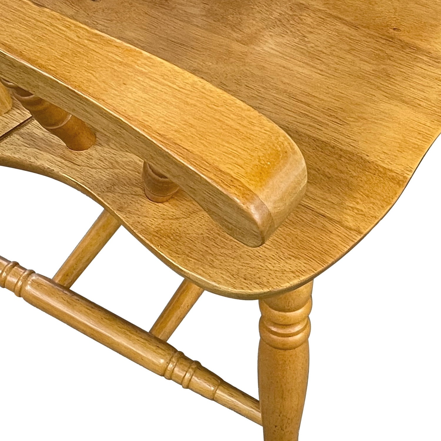 HomeStock Oak Comfort Back Retro Relaxation Dining Chair With Arms , Light Oak Solid Wood, 41"H x 24"D x 24.5"W