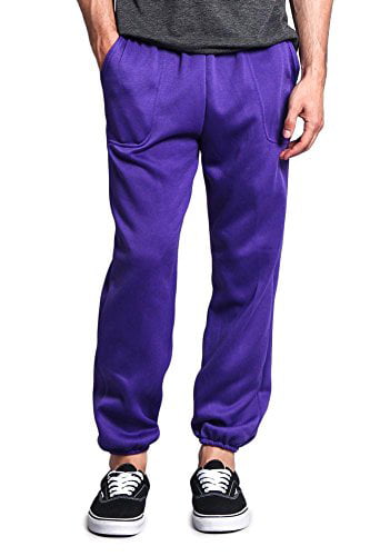 Men's Elastic Cuff Fleece Sweatpants - HILLSP - Purple - 5X-Large ...