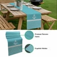 thumbnail image 5 of Blue Morocco Table Runner - 36 Inch Long, Kitchen Dining Table Runner Dresser Scarves, Modern Geometric Nautical Anchor Stripe Farmhouse Decor for Coffee Tables Wedding Party Banquet, 5 of 8