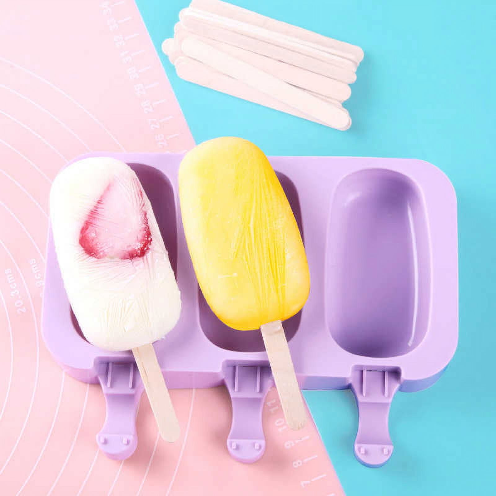 Miaowoof Homemade Popsicles Molds, Silicone Ice Popsicle Maker, Mini  Popsicle Molds for Kid Toddler Baby, Ice Pop Molds with 50 Popsicle Sticks,  50