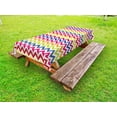 thumbnail image 1 of Chevron Outdoor Tablecloth, Chevron Pattern Colorful Rainbow Inspired Festive Fun Enjoyment Artistic Design, Decorative Washable Fabric Picnic Tablecloth, 58 X 120 Inches, Multicolor, by Ambesonne, 1 of 2