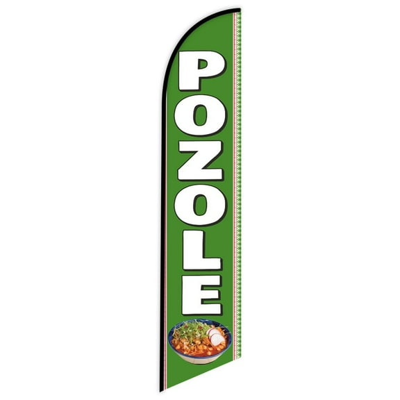 POZOLE Swooper Windless feather Flag for Mexican Restaurants Advertising banner Sign - Replacement FLAG ONLY without Pole kit
