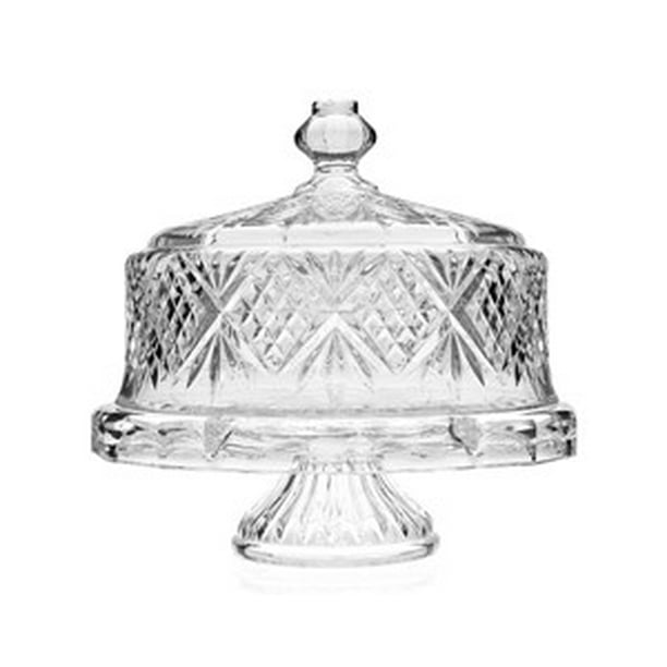 Shannon 4in1 Footed Leaded Crystal Cake Plate with Covered Dome