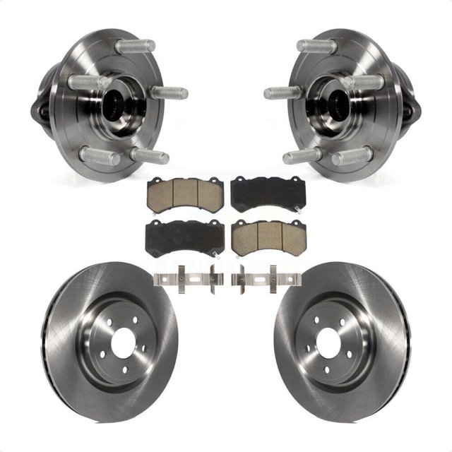 Transit Auto Front Hub Bearing Assembly Disc Brake Rotors and Ceramic Pads Kit for Car Jeep Grand Cherokee Dodge Durango with 380mm Diameter Rotor KBB-121973