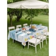 thumbnail image 4 of Outdoor Tablecloth with Umbrella Hole for Patio/Picnic/Party/Camping, Sea Turtle Coastal Waterproof Table Cloth Rectangle Table Cover Washable, Floral Starfish Blue Vintage Wooden (54"x 80"), 4 of 8