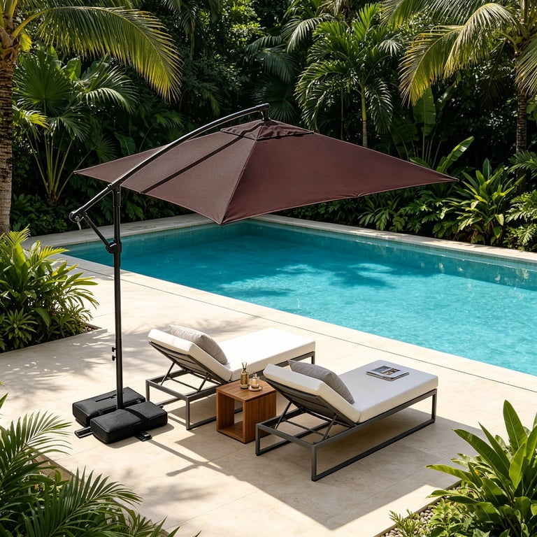 5-6 foot patio umbrella with base-walmart Punchau 6 Ft Outdoor - Beige Market Umbrella, Easy grade polyester fabric is sunlight resistant and waterproof Abble 6.5FT Square Outdoor Patio