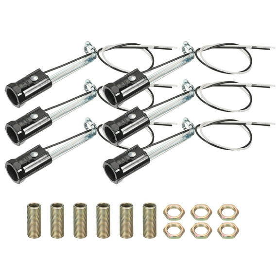 Uxcell Candelabra Base Lamp Holder Light Socket, 6pcs UL Listed Keyless E12 Bulb Socket, 3.1"