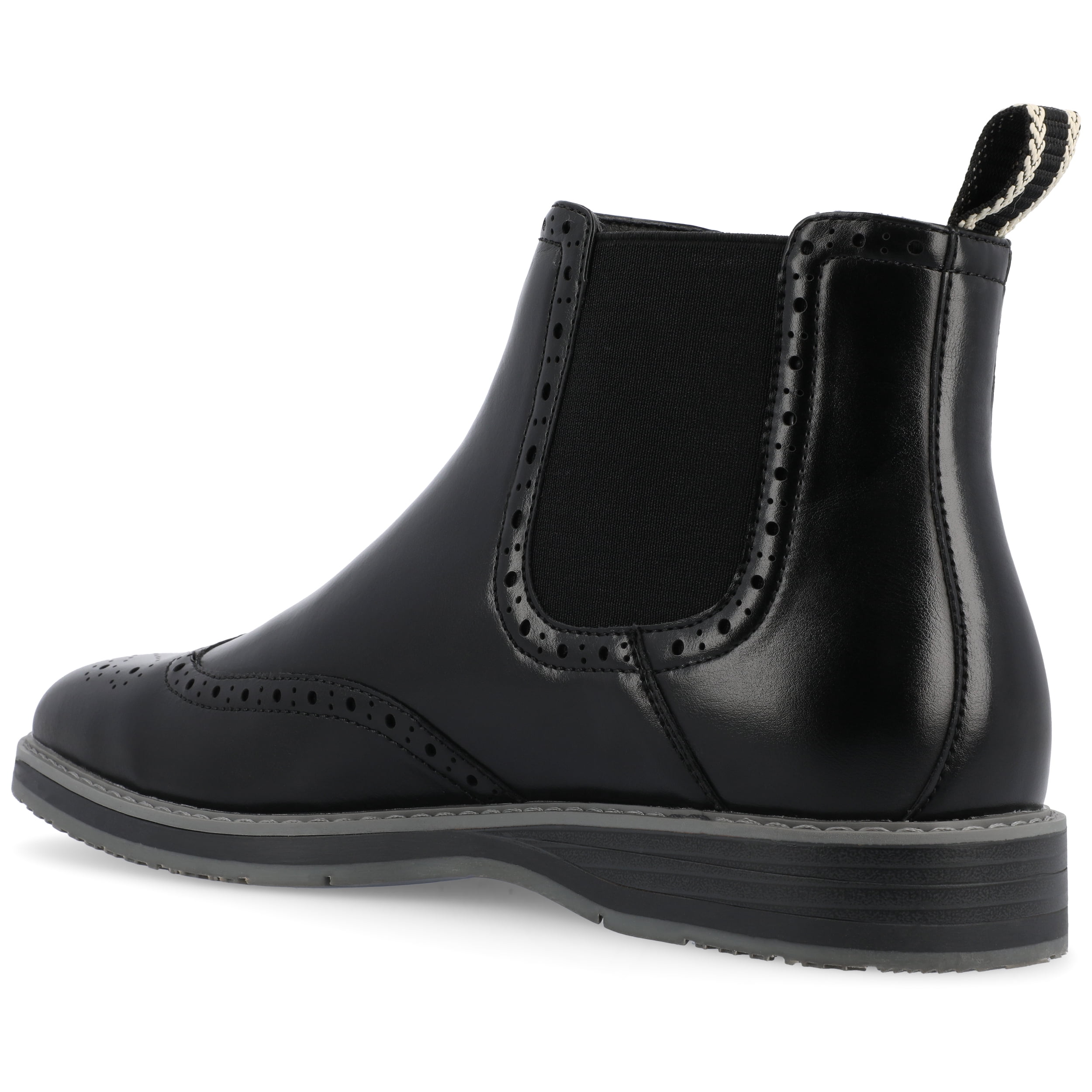 Men\'s Vance Co Thorpe Wingtip Slip-on Chelsea Boot - Gray - 14 - NIB Vance Mens Thorpe Wingtip Slip-on Chelsea Boot - Walmart.com main image 2