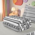 thumbnail image 5 of Erosebridal Linear Geometric Zipper Twin Comforter Sets with Fitted Sheet and 2 Pillowcases,Minimalist Lines Zipper Bedding Set,Light Gray Reversible,4 Pieces, 5 of 7