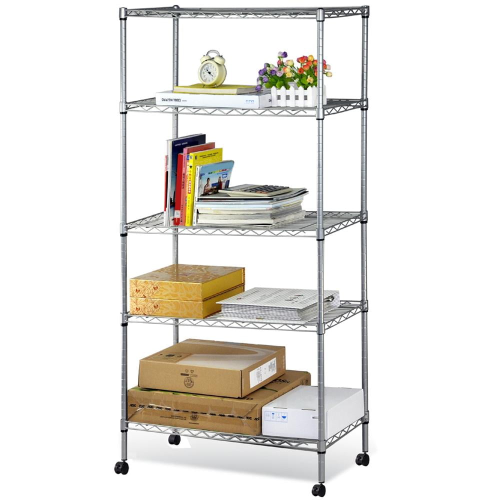 Yaheetech Versatile 5Tier Carbon Steel Storage Shelf Rolling Wheel