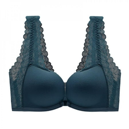 

Fantadool Bra Lace Bra Full Coverage Wireless Sleep Bras for Women Front Closure Solid Sport Bra