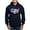 Navy, variant on - Bald Eagle Over American Flag Hoodie (Dark) - Pullover Hoodie, Classic, Comfortable Hooded Sweatshirt