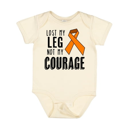 

Inktastic Lost My Leg Not My Courage Limb Loss Awareness Orange Ribbon Gift Baby Boy or Baby Girl Bodysuit
