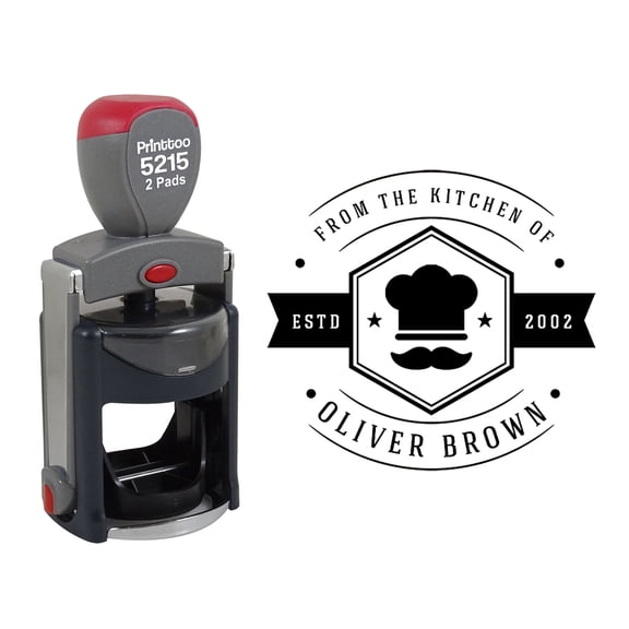 Printtoo Personalized&nbsp;Heavy Duty Black Self Inking Kitchen Round Rubber Stamp Business Monogram Custom&nbsp;Stamper-45 mm