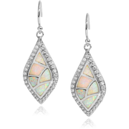 Brinley Co. Women's Opal and CZ Sterling Silver Dangle Earrings