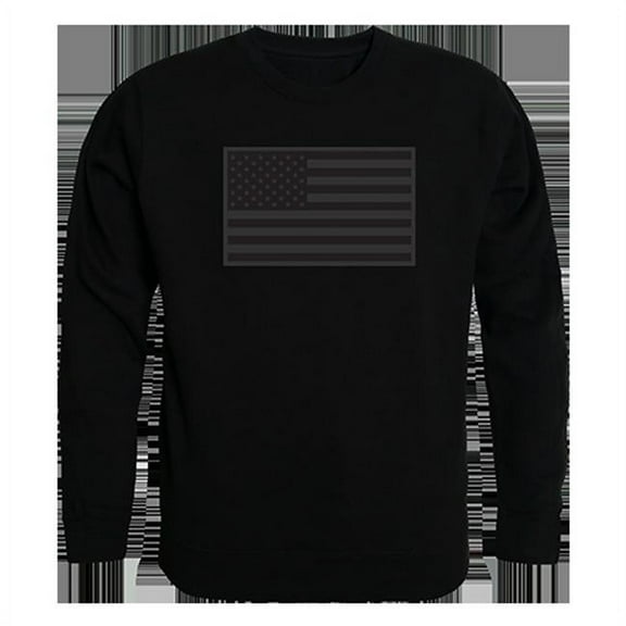 Tonal Flag Graphic Crew Neck Sweatshirt, Black - Medium