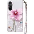 thumbnail image 6 of for Galaxy A15 5G Phone Case Wallet,Floral Pattern Cute for Samsung Galaxy A15 5G Case Women Girl [Wrist Strap][Card Cash Slots][Kickstand] PU Leather Flip Cases Cover (Pearl Flower), 6 of 14