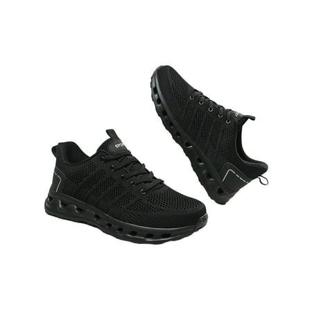

Woobling Mens Sneakers Breathable Running Shoes Comfort Trainers Outdoor Walking Shoe Fashion Sport Non-Slip Black 8