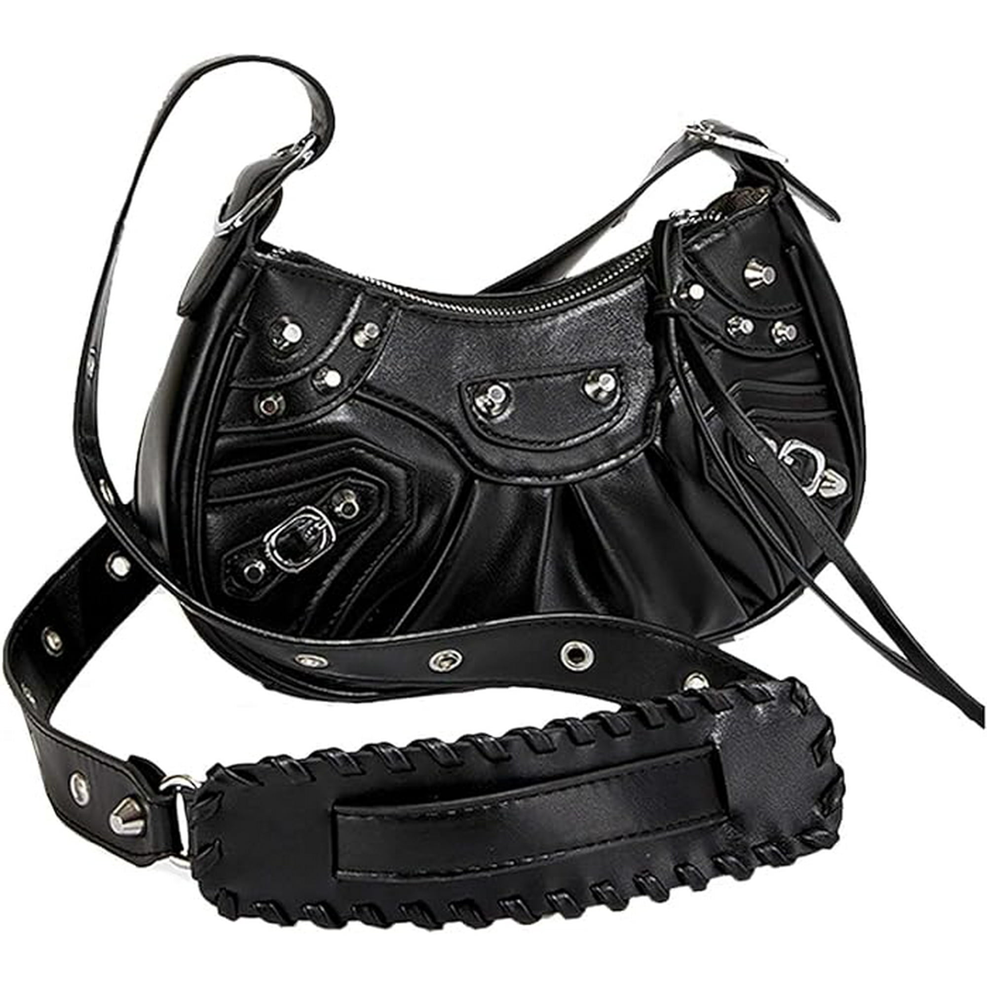 Leather studded handbag hotsell