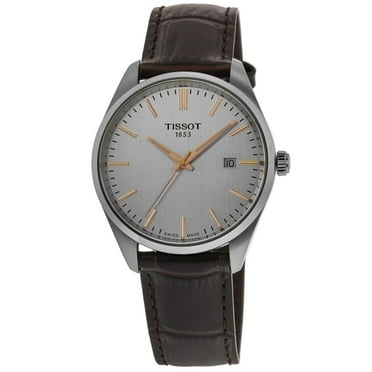 Tissot PR 100 Quartz Silver Dial Brown Leather Strap Men's Watch T150.410.16.031.00