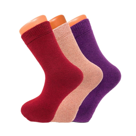 Thermal Crew Socks for Women Lambs Wool Socks 3 Pairs Size 5-7