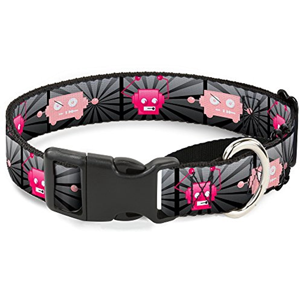 Buckle-Down Hot Beat Bot Pink Martingale Dog Collar
