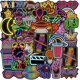 thumbnail image 5 of 80 pegatinas de neón, pegatinas de vinilo impermeables para portátil, álbum de botellas de agua, suministros para fiestas temáticas de neón JAMW Sencillez, 5 of 5