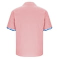 thumbnail image 4 of Men's Linen Shirts Casual Summer Short Sleeve Casual Tee Shirts Button Down Floral Print Beach Wedding Tops, 4 of 5