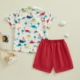 thumbnail image 3 of Bagilaanoe 2pcs Toddler Baby Boy Girl Shorts Set Short Sleeve Print Shirt Tops + Shorts 6M 12M 18M 24M 3T 4T Kids Casual Summer Clothes, 3 of 8