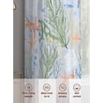 thumbnail image 6 of Summer Marine Life Sheer Curtains 108 Inch Long 2 Panels, Blue Starfish Coral Shell Light Filtering Rod Pocket Curtains, Sheer Voile Drapes for Living Room Bedroom, 52"x108", 6 of 8