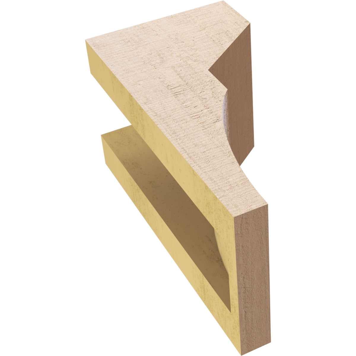 4"W x 4"D x 8"H Wide Monterey Rough Cedar Woodgrain TimberThane Corbel, Primed Tan