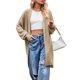 thumbnail image 2 of Cárdigan de Mujer, Estilo Oversize, Abierto por Delante Caqui M, 2 of 10