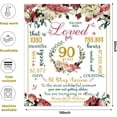 thumbnail image 3 of LHSHID 90th Happy Birthday Blanket for Woman 90th Birthday Decorations for Women 90 Year Old Birthday Gift Ideas for Her Wife Daughter Sister Friend Flower Soft Throw Blanket 40"x50", 3 of 8