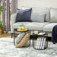 thumbnail image 2 of GVN Coffee Table,Side Tables,Coffee Table Set with Steel Wired Basket Body and Removable Top, Black, 2 of 7